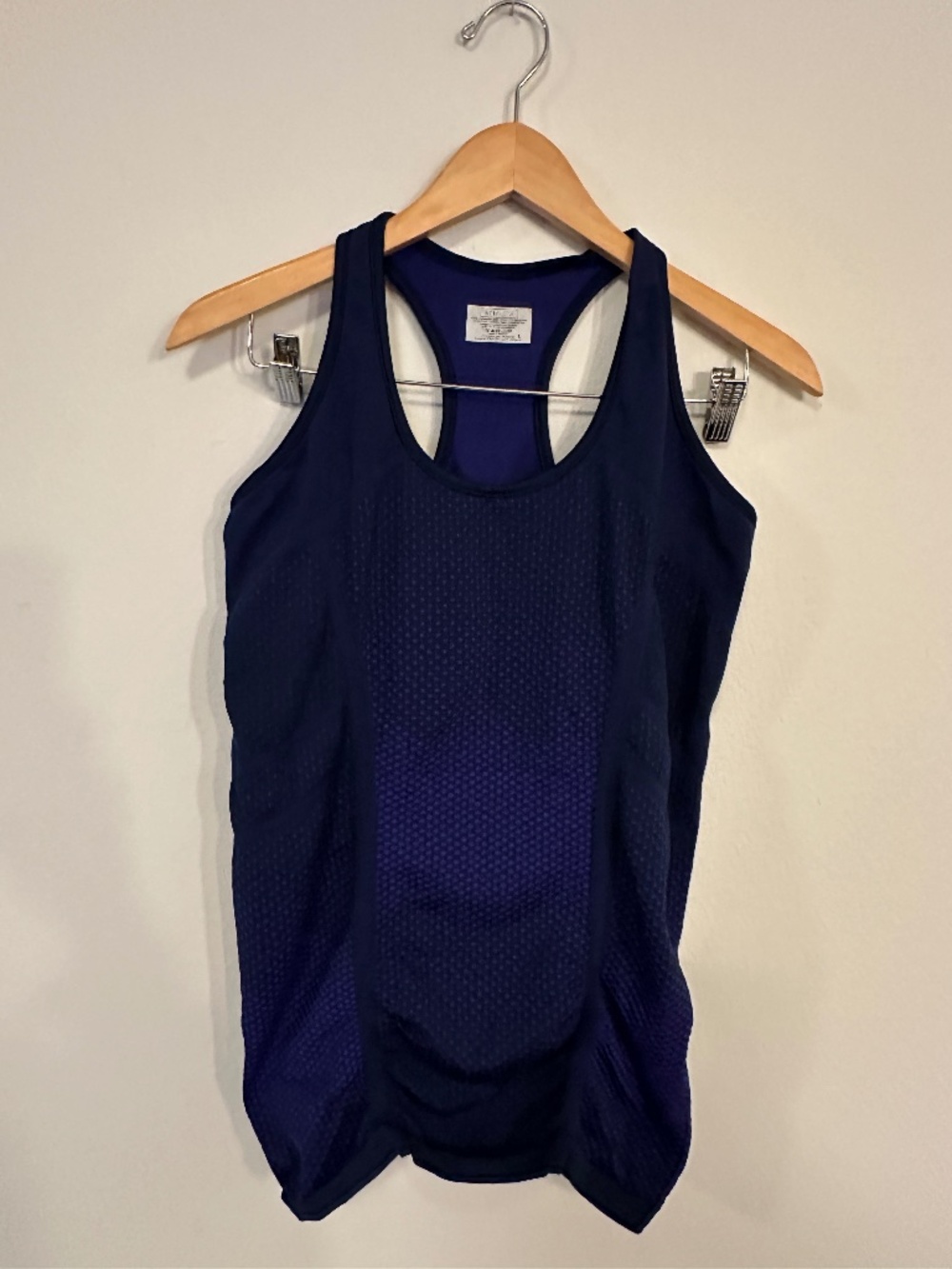 Athleta Fastest Track Tank Dot Navy Vibrant Cobalt Racerback Women's L